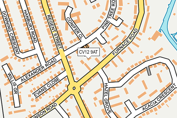 CV12 9AT map - OS OpenMap – Local (Ordnance Survey)