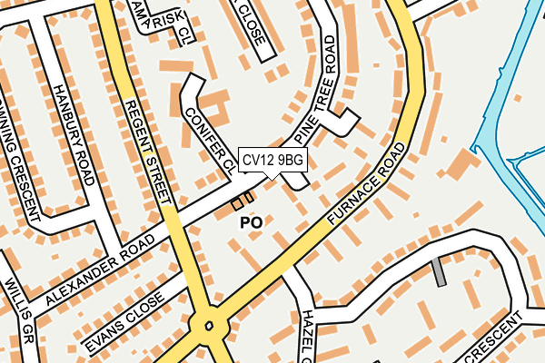 CV12 9BG map - OS OpenMap – Local (Ordnance Survey)