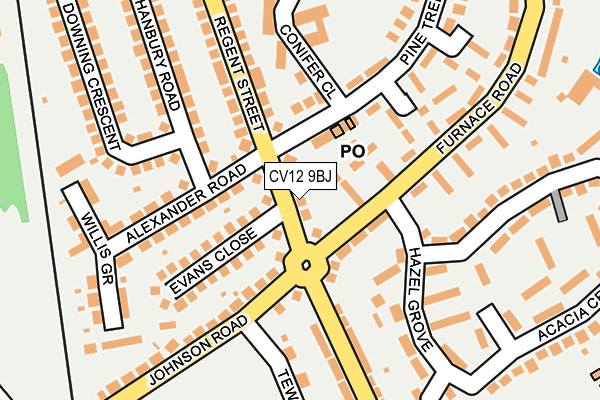 CV12 9BJ map - OS OpenMap – Local (Ordnance Survey)