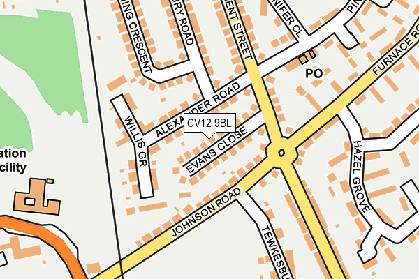 CV12 9BL map - OS OpenMap – Local (Ordnance Survey)