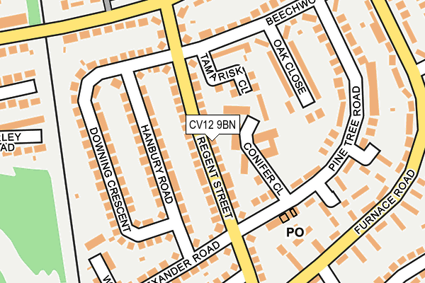 CV12 9BN map - OS OpenMap – Local (Ordnance Survey)