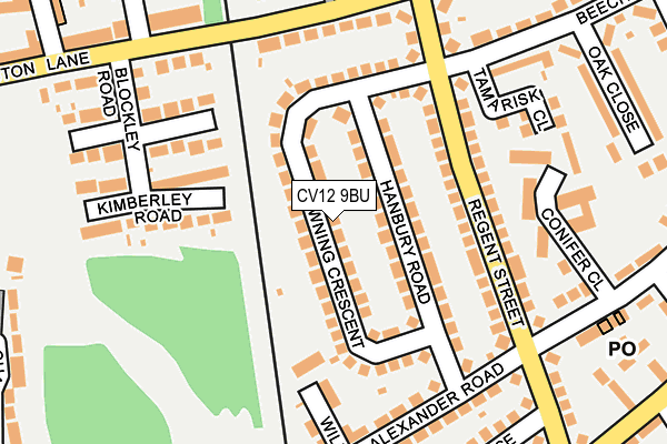 CV12 9BU map - OS OpenMap – Local (Ordnance Survey)
