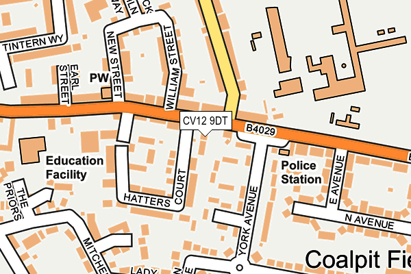 CV12 9DT map - OS OpenMap – Local (Ordnance Survey)