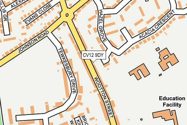 CV12 9DY map - OS OpenMap – Local (Ordnance Survey)