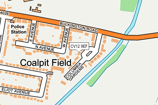 CV12 9EF map - OS OpenMap – Local (Ordnance Survey)
