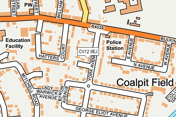 CV12 9EJ map - OS OpenMap – Local (Ordnance Survey)
