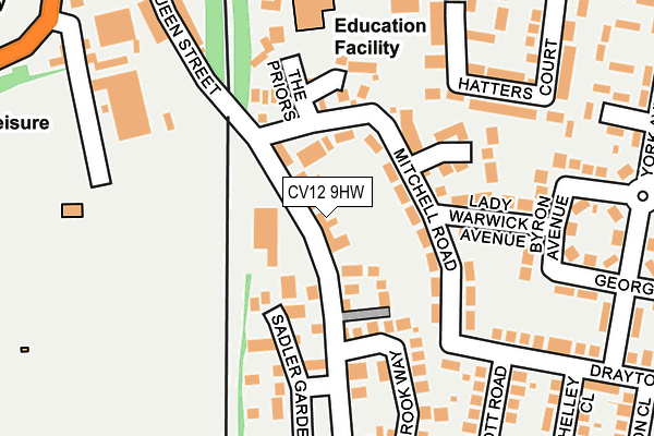CV12 9HW map - OS OpenMap – Local (Ordnance Survey)