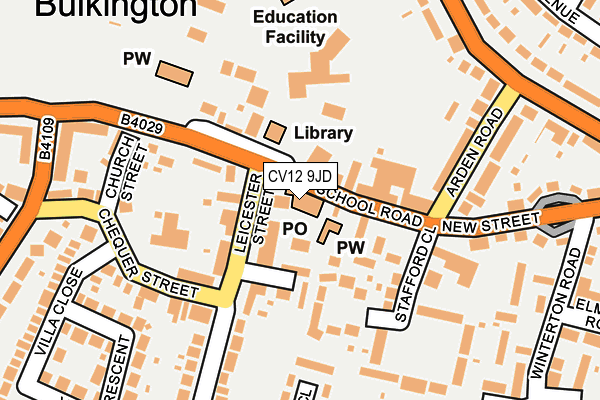 CV12 9JD map - OS OpenMap – Local (Ordnance Survey)