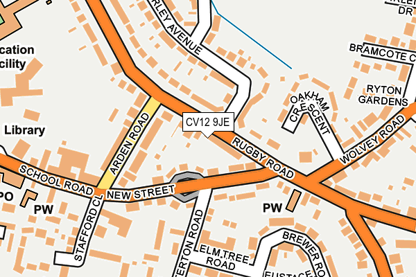 CV12 9JE map - OS OpenMap – Local (Ordnance Survey)