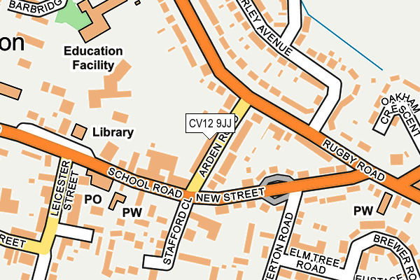 CV12 9JJ map - OS OpenMap – Local (Ordnance Survey)