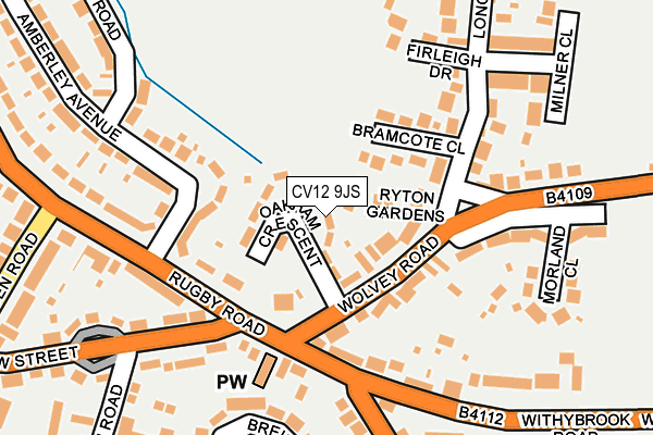 CV12 9JS map - OS OpenMap – Local (Ordnance Survey)