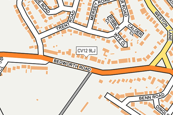 CV12 9LJ map - OS OpenMap – Local (Ordnance Survey)