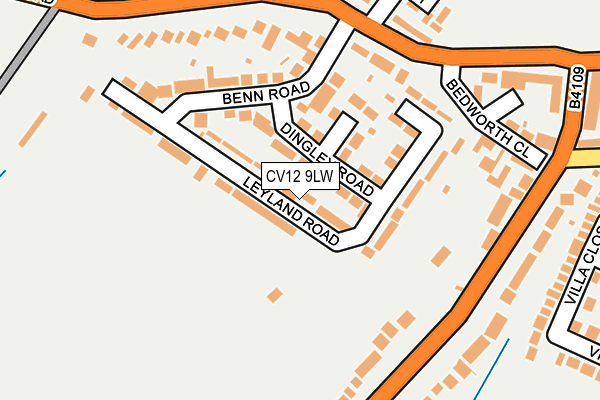 CV12 9LW map - OS OpenMap – Local (Ordnance Survey)
