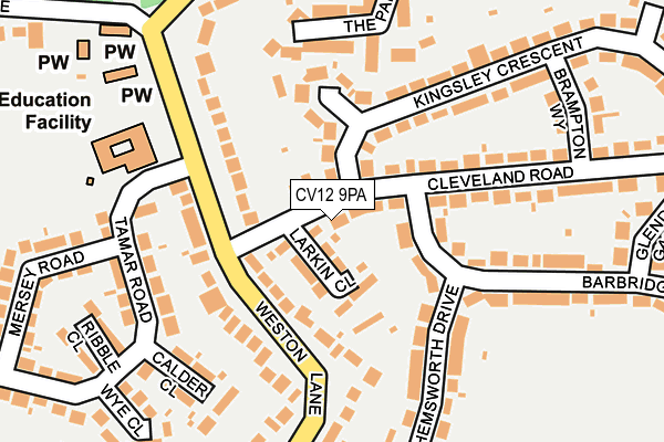 CV12 9PA map - OS OpenMap – Local (Ordnance Survey)