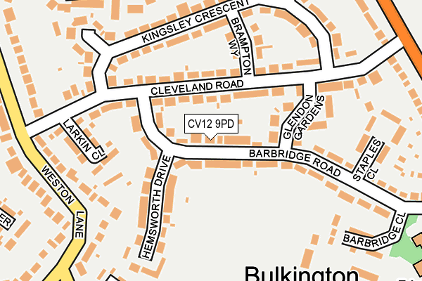 CV12 9PD map - OS OpenMap – Local (Ordnance Survey)