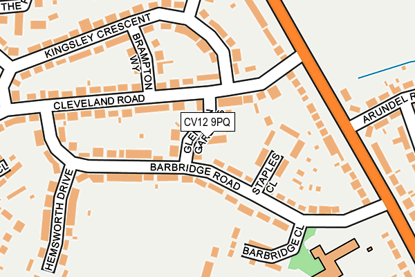 CV12 9PQ map - OS OpenMap – Local (Ordnance Survey)