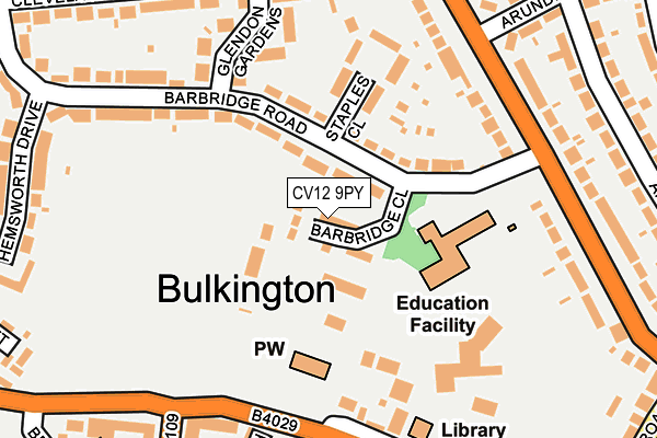 CV12 9PY map - OS OpenMap – Local (Ordnance Survey)