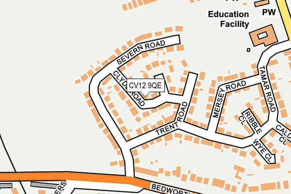 CV12 9QE map - OS OpenMap – Local (Ordnance Survey)