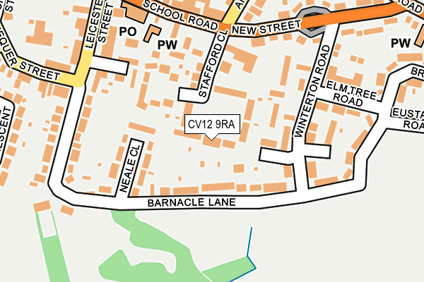 CV12 9RA map - OS OpenMap – Local (Ordnance Survey)