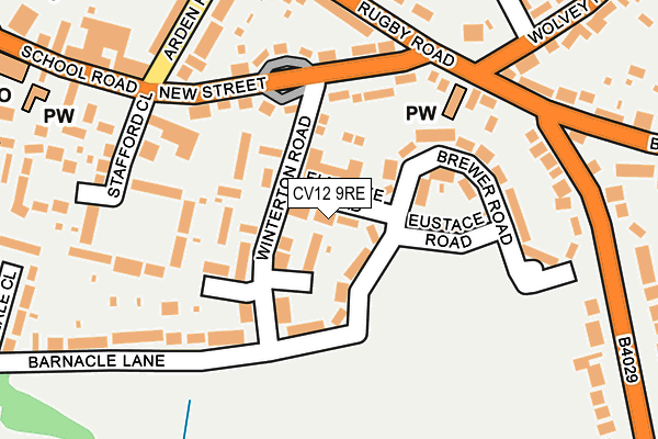 CV12 9RE map - OS OpenMap – Local (Ordnance Survey)