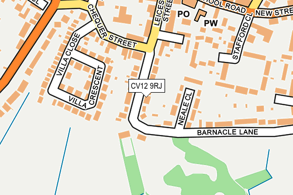 CV12 9RJ map - OS OpenMap – Local (Ordnance Survey)