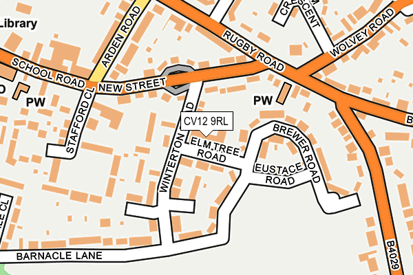 CV12 9RL map - OS OpenMap – Local (Ordnance Survey)