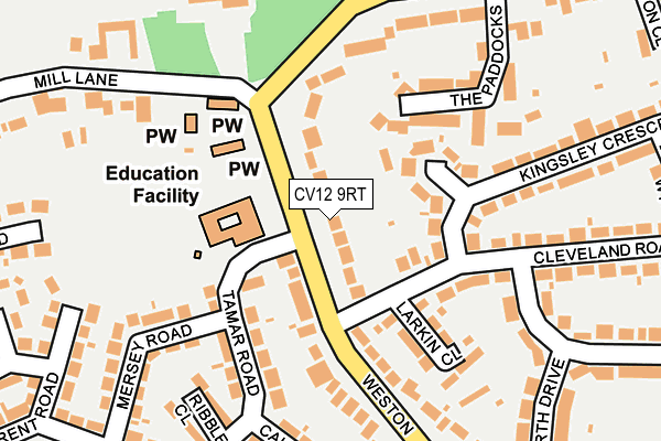 CV12 9RT map - OS OpenMap – Local (Ordnance Survey)