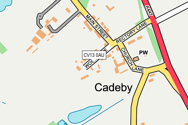 CV13 0AU map - OS OpenMap – Local (Ordnance Survey)