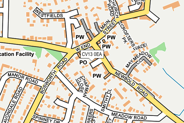 CV13 0EA map - OS OpenMap – Local (Ordnance Survey)