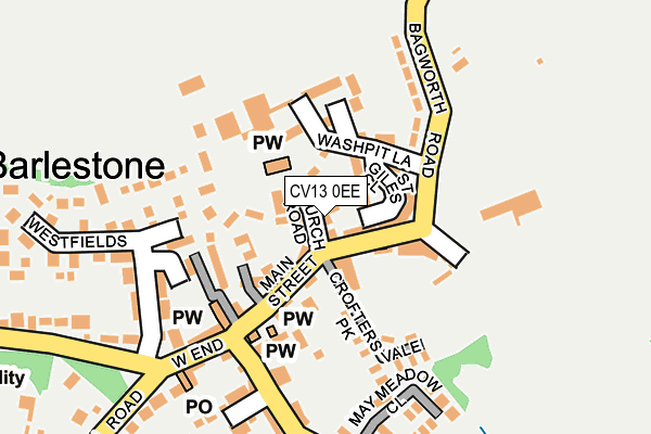 CV13 0EE map - OS OpenMap – Local (Ordnance Survey)