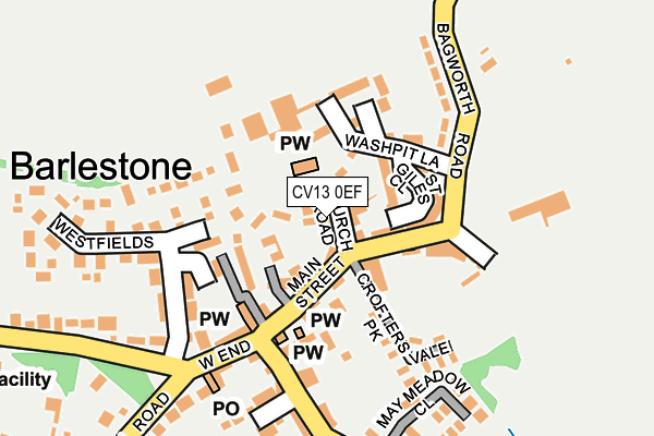 CV13 0EF map - OS OpenMap – Local (Ordnance Survey)