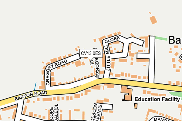 CV13 0ES map - OS OpenMap – Local (Ordnance Survey)