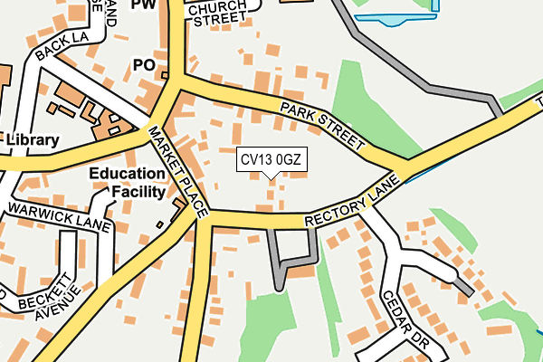 CV13 0GZ map - OS OpenMap – Local (Ordnance Survey)