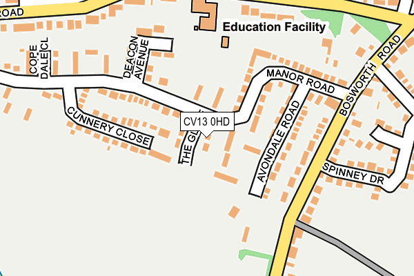 CV13 0HD map - OS OpenMap – Local (Ordnance Survey)