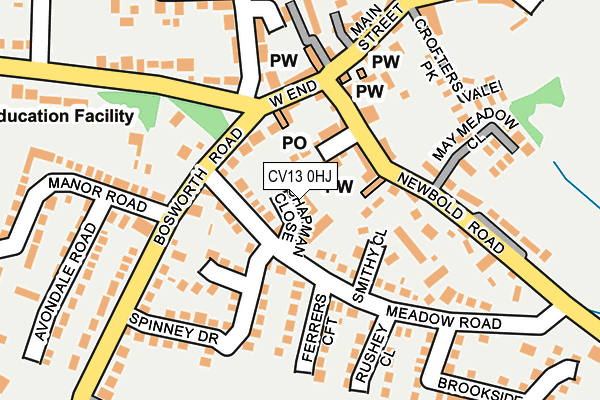 CV13 0HJ map - OS OpenMap – Local (Ordnance Survey)