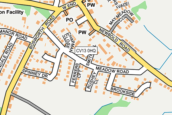 CV13 0HQ map - OS OpenMap – Local (Ordnance Survey)