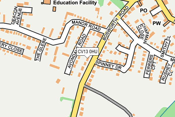 CV13 0HU map - OS OpenMap – Local (Ordnance Survey)