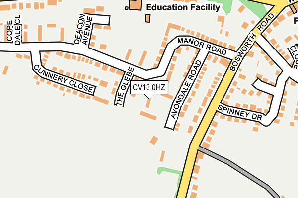 CV13 0HZ map - OS OpenMap – Local (Ordnance Survey)