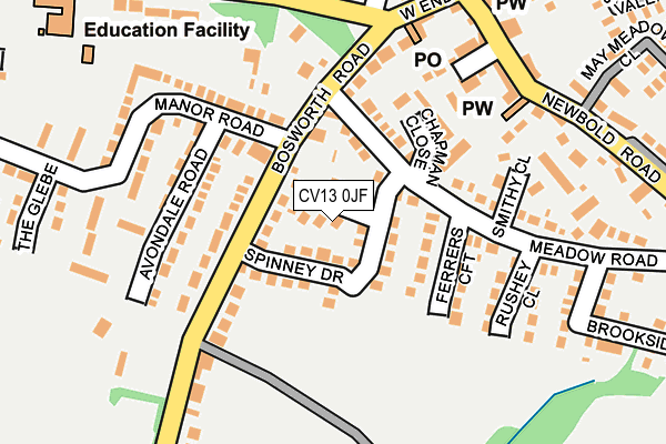 CV13 0JF map - OS OpenMap – Local (Ordnance Survey)