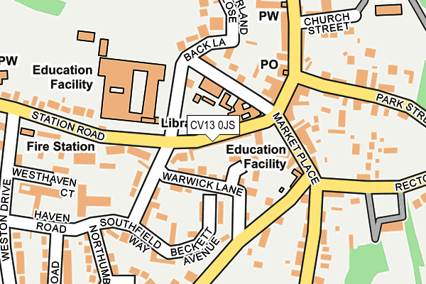 CV13 0JS map - OS OpenMap – Local (Ordnance Survey)