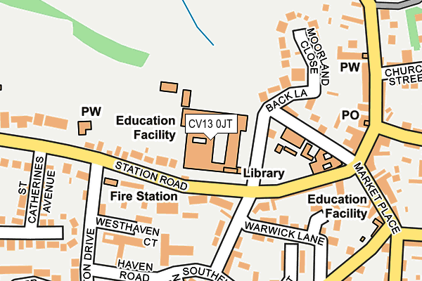 CV13 0JT map - OS OpenMap – Local (Ordnance Survey)