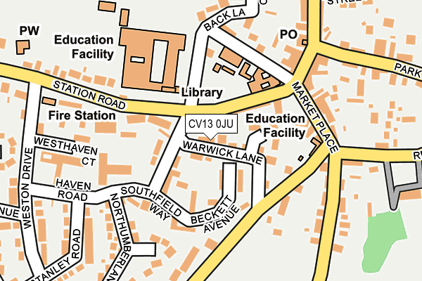 CV13 0JU map - OS OpenMap – Local (Ordnance Survey)