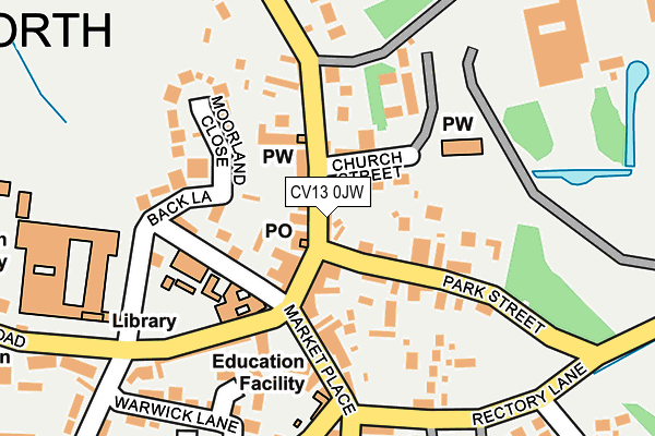 CV13 0JW map - OS OpenMap – Local (Ordnance Survey)