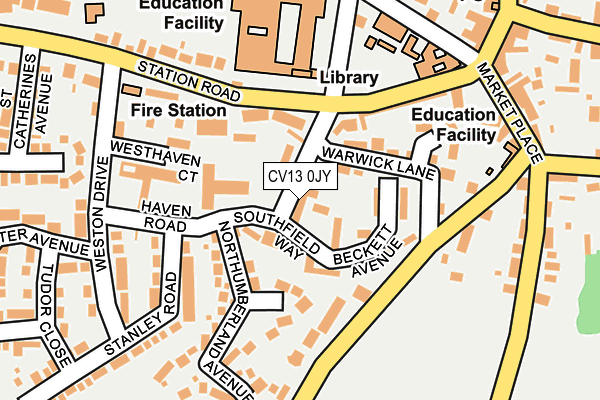 CV13 0JY map - OS OpenMap – Local (Ordnance Survey)