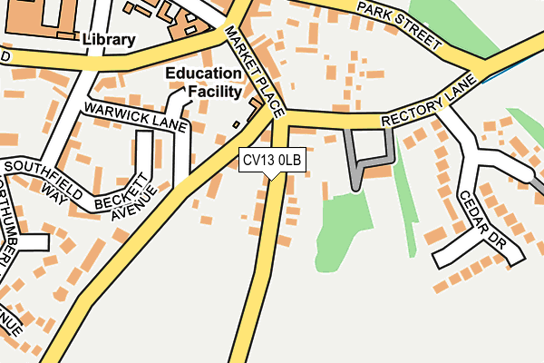 CV13 0LB map - OS OpenMap – Local (Ordnance Survey)
