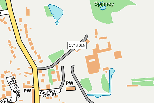 CV13 0LN map - OS OpenMap – Local (Ordnance Survey)