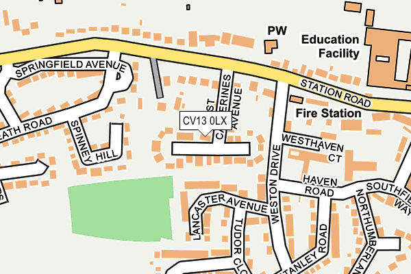 CV13 0LX map - OS OpenMap – Local (Ordnance Survey)