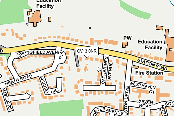 CV13 0NR map - OS OpenMap – Local (Ordnance Survey)
