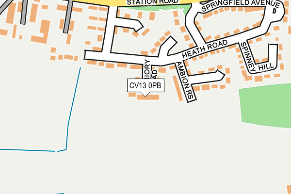CV13 0PB map - OS OpenMap – Local (Ordnance Survey)