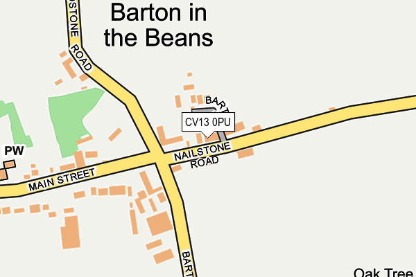 CV13 0PU map - OS OpenMap – Local (Ordnance Survey)